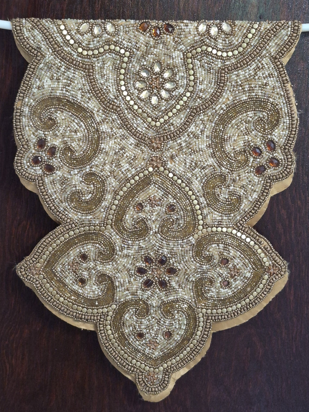 Pier 1 Beaded Table Accent in Gold and Cream